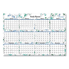 Blue Sky Lindley Laminated Erasable Wall Calendar, Lindley Floral Artwork, 36 x 24, White/Blue/Green Sheets, 12-Month (Jan-Dec): 2023 (100030)