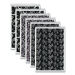 TOPS Fashion Steno Pad, Gregg Rule, Assorted Abstract Floral Headband Designs, 80 White 6 x 9 Sheets, 6/Pack (80230)