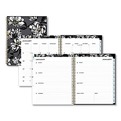 Blue Sky Baccara Dark Create-Your-Own Cover Weekly/Monthly Planner, Floral, 11 x 8.5, Gray/Black/Gold Cover, 12-Month (Jan-Dec): 2023 (110211)