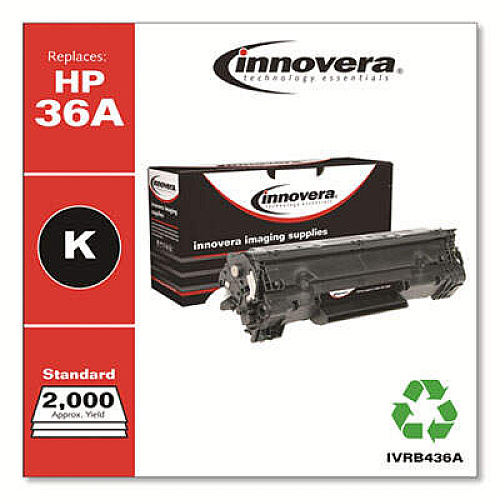 Innovera Remanufactured Black Toner, Replacement for 36A (CB436A)
