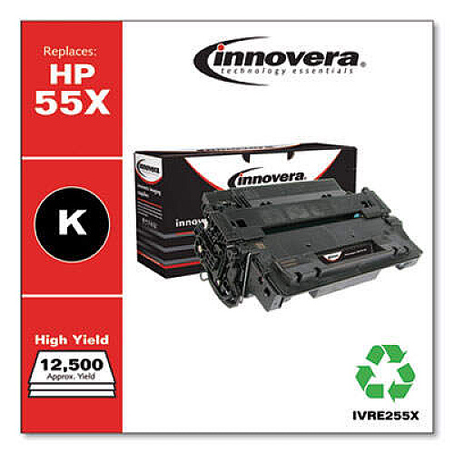 Innovera Remanufactured Black High-Yield Toner, Replacement for 55X (CE255X)