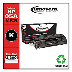 Innovera Remanufactured Black MICR Toner, Replacement for 05AM (CE505AM)