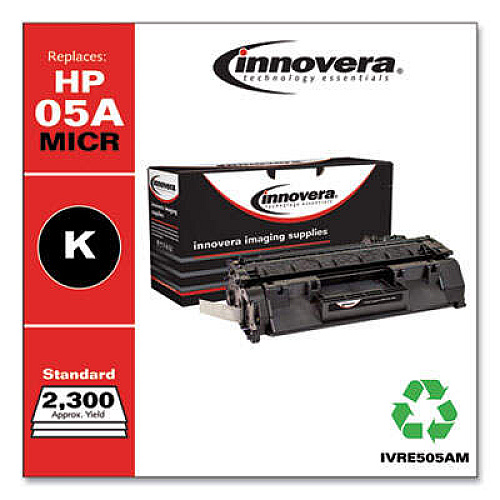 Innovera Remanufactured Black MICR Toner, Replacement for 05AM (CE505AM)