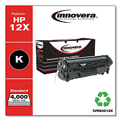 Innovera Remanufactured Black Extended-Yield Toner, Replacement for 12X (Q2612X)