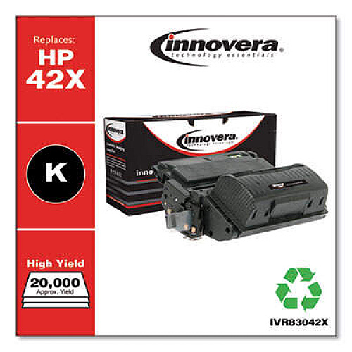 Innovera Remanufactured Black High-Yield Toner, Replacement for 42X (Q5942X)
