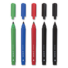 TRU RED Permanent Marker, Tank-Style, Medium Chisel Tip, Red, Dozen (24376644)