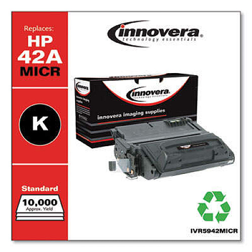 Innovera Remanufactured Black MICR Toner, Replacement for 42AM (Q5942AM)
