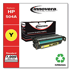 Innovera Remanufactured Yellow Toner, Replacement for 504A (CE252A)