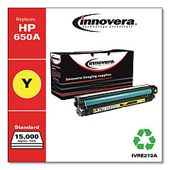 Innovera Remanufactured Yellow Toner, Replacement for 650A (CE272A)