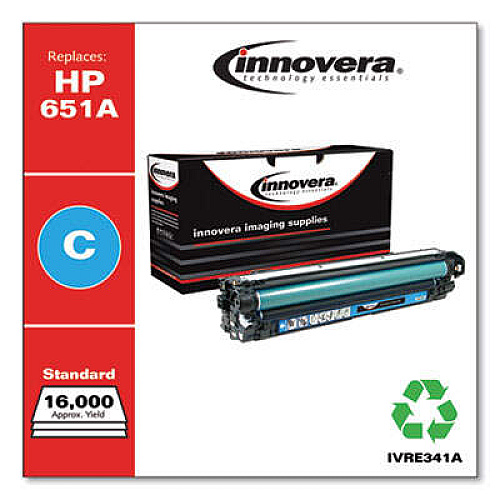 Innovera Remanufactured Cyan Toner, Replacement for 651A (CE341A)