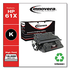 Innovera Remanufactured Black High-Yield Toner, Replacement for 61X (C8061X)