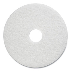 Coastwide Professional Polishing Floor Pads, 17" Diameter, White, 5/Carton (663606)