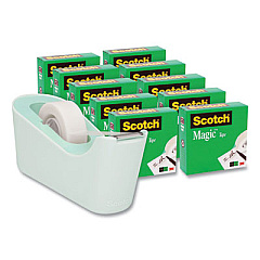 Scotch Magic Tape Desktop Dispenser Value Pack, 1" Core, 0.75" x 83.33 ft, Clear, 10/Pack (810K10C18MNT)