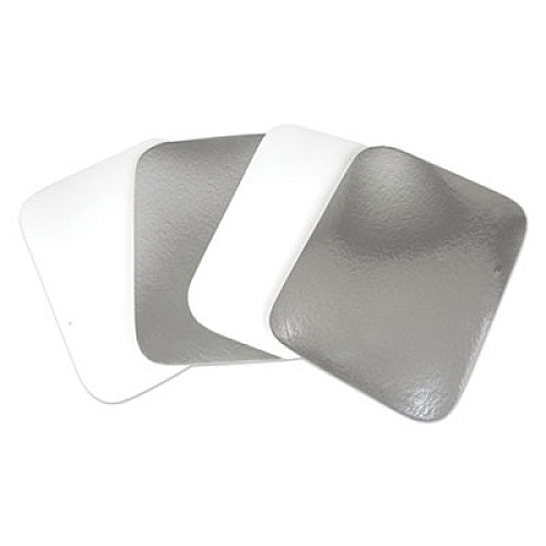 Durable Packaging Flat Board Lids for 3 Compartment MOW Foil Container, Silver, 500/Carton (L210500)