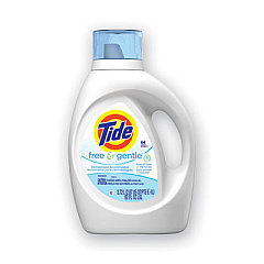 Tide Free and Gentle Liquid Laundry Detergent, 64 Loads, 92 oz Bottle, 4/Carton (41829)
