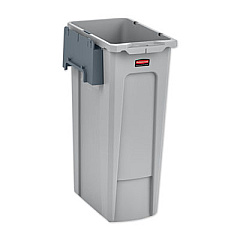Rubbermaid Commercial Slim Jim Recycling Station Kit, 23 gal, Gray (2007913)
