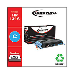 Innovera Remanufactured Cyan Toner, Replacement for 124A (Q6001A)