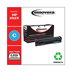 Innovera Remanufactured Cyan High-Yield Toner, Replacement for 202X (CF501X)