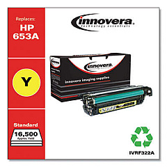 Innovera Remanufactured Yellow Toner, Replacement for 653A (CF322A)