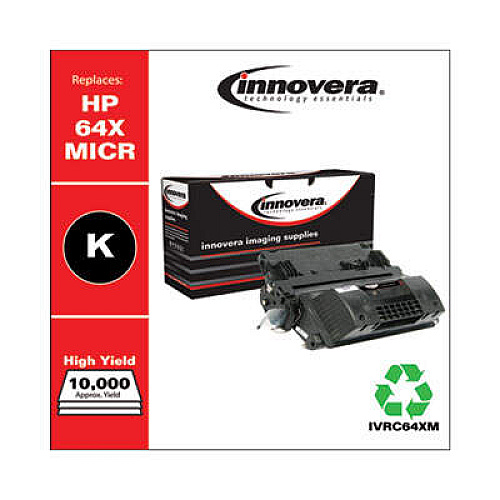 Innovera Remanufactured Black High-Yield MICR Toner, Replacement for 64XM (CC364XM)