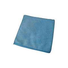 Premium Weight Microfiber Dry Cloths, 16 x 16, Blue, 12/Pack