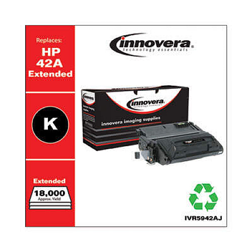 Innovera Remanufactured Black Extended-Yield Toner, Replacement for 42A (Q5942AJ)