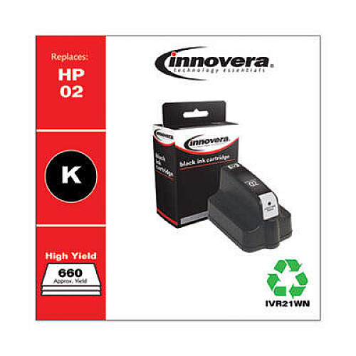 Innovera Remanufactured Black Ink, Replacement for 02 (C8721WN)