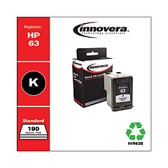 Innovera Remanufactured Black Ink, Replacement for 63 (F6U62AN)