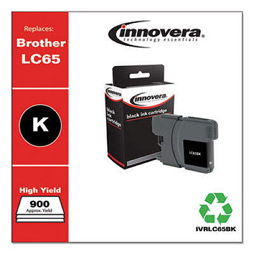 Innovera Remanufactured Black High-Yield Ink, Replacement for LC65BK