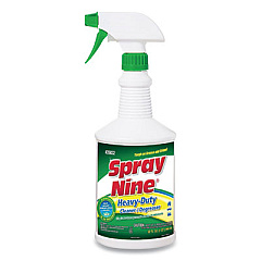Spray Nine Heavy Duty Cleaner/Degreaser/Disinfectant, Citrus Scent, 32 oz Bottle, 1 Trigger Sprayer per Carton, 12 Bottles/Carton (26833)
