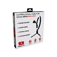 Wireless Gear Social Media Kits, Ring Light and Stand, Black (G0608)