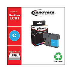 Innovera Remanufactured Cyan High-Yield Ink, Replacement for LC65C
