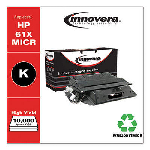 Innovera Remanufactured Black High-Yield MICR Toner, Replacement for 61XM (C8061XM)