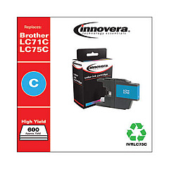 Innovera Remanufactured Cyan High-Yield Ink, Replacement for LC75C