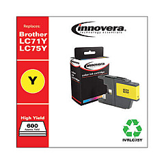 Innovera Remanufactured Yellow High-Yield Ink, Replacement for LC75Y