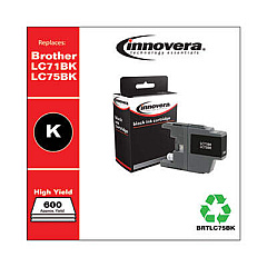 Innovera Remanufactured Black High-Yield Ink, Replacement for LC75BK
