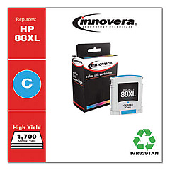 Innovera Remanufactured Cyan High-Yield Ink, Replacement for 88XL (C9391AN)