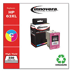 Innovera Remanufactured Tri-Color High-Yield Ink, Replacement for 63XL (F6U63AN)