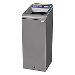Rubbermaid Commercial Configure Indoor Recycling Waste Receptacle, 15 gal, Gray, Mixed Recycling (1961615)