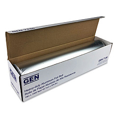 GEN Heavy-Duty Aluminum Foil Roll, 18" x 1,000 ft, 2/Carton (GEN7136CT)