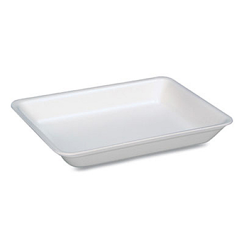 Pactiv Evergreen Supermarket Tray, #4D, 8.63 x 6.56 x 1.27. White, 400/Carton (51P104D)