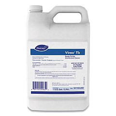 Diversey Virex TB Disinfectant Cleaner, Lemon Scent, Liquid, 1 gal Bottle, 4/Carton (101104260)