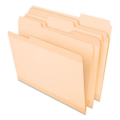 Pendaflex Poly Reinforced File Folder, 1/3-Cut Tabs: Assorted, Letter Size, Manila, 24/Pack (86212)