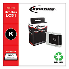 Innovera Remanufactured Black Ink, Replacement for LC51BK