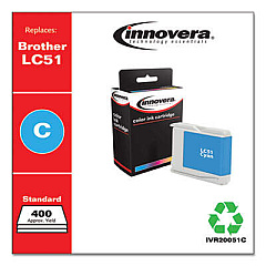 Innovera Remanufactured Cyan Ink, Replacement for LC51C