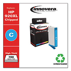 Innovera Remanufactured Cyan High-Yield Ink, Replacement for 920XL (CD972AN)