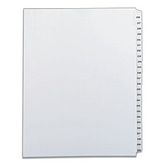 Avery Preprinted Legal Exhibit Side Tab Index Dividers, Allstate Style, 25-Tab, 226 to 250, 11 x 8.5, White, 1 Set (82192)