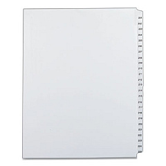 Avery Preprinted Legal Exhibit Side Tab Index Dividers, Allstate Style, 25-Tab, 201 to 225, 11 x 8.5, White, 1 Set (82191)
