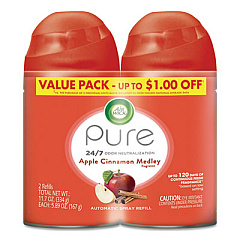 Air Wick Freshmatic Ultra Spray Refill, Apple Cinnamon Medley, 5.89 oz Aerosol Spray, 2/Pack, 3 Packs/Carton (82680)