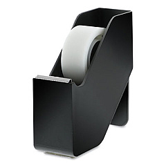 Bostitch Konnect Slim-Design Tabletop Tape Dispenser with One Roll of Tape, 1" Core, Plastic, Black (KTTAPEBLK)